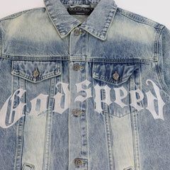 Godspeed  Embroidered Letter Denim Jacket