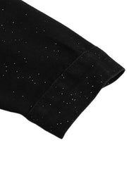 Distressed Sequin Design Denim Jacket