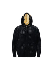Thesupermade Cross Jacquard Full Zipper Hooded Jacket - 2254