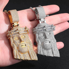 Men's Full Diamond Zircon Statue Pendant Necklace