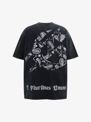 Rock Flame Mountain Cashew Flower Print T-shirt