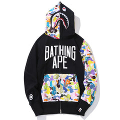 BAPE Color Camo Shark Zipper Hoodie