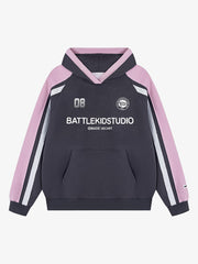 Retro Contrast Color Letter Print Hoodie