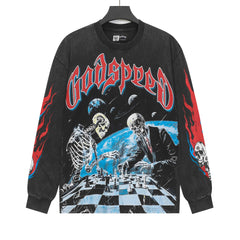 GODSPEED Skeleton Chessboard Long Sleeve T-Shirt