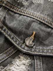 Retro Washed Distressed Denim Jacket
