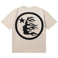 Hellstar Logo Printed T-Shirt Apricot