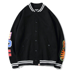 BAPE Baseball Embroidered Cartoon print jacket #09