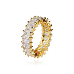 Men's Single Row Zircon Ring