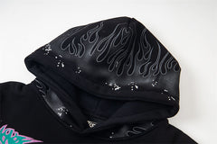 Hellstar Studios Letter Print Fleece Hoodie