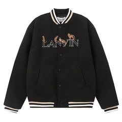 LAVIN Logo Embroidered Leopard Jacket