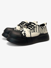 Graffiti Derby Platform Toe Shoes - 2459