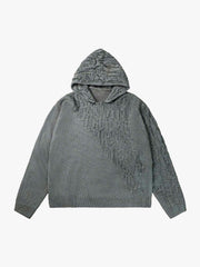 Asymmetric Irregular Knitted Sweater Hoodie
