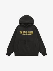 Thesupermade Letter Graphics Fleece Hoodie