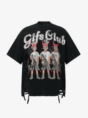 Graffiti Letters Devil Design Graphic T-Shirt