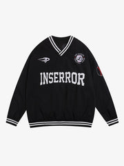 Street V-Neck Baseball-Inspired Sweatshirt