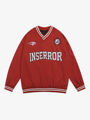 Street V-Neck Baseball-Inspired Sweatshirt