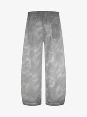 Retro Dirty-Dyed Paratrooper Barrel Pants