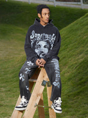 Thesupermade Heavy Washed Jesus Graphic Hoodie - 1973