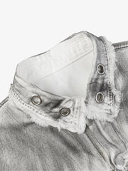 Distressed Denim Embroidery Jacket