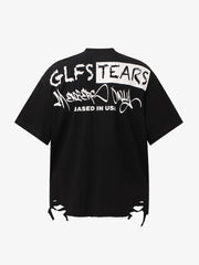 Retro Letter Lip Graphic T-Shirt