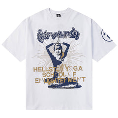 Hellstar print casual T-Shirt White