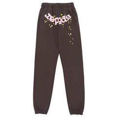 Sp5der Classic Flame Logo Graffiti Pant-Brown #146