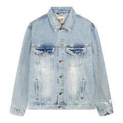 GALLERY DEPT letter embroidered washed denim Jacket